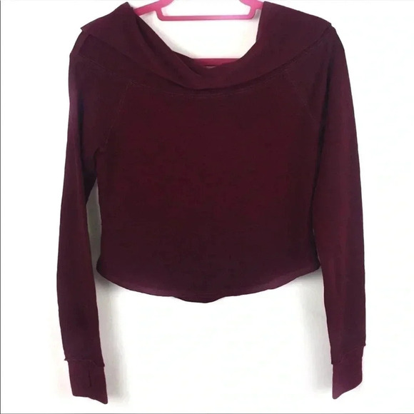 Brick Red Crop Top Sweatshirt - Picture 1 of 4